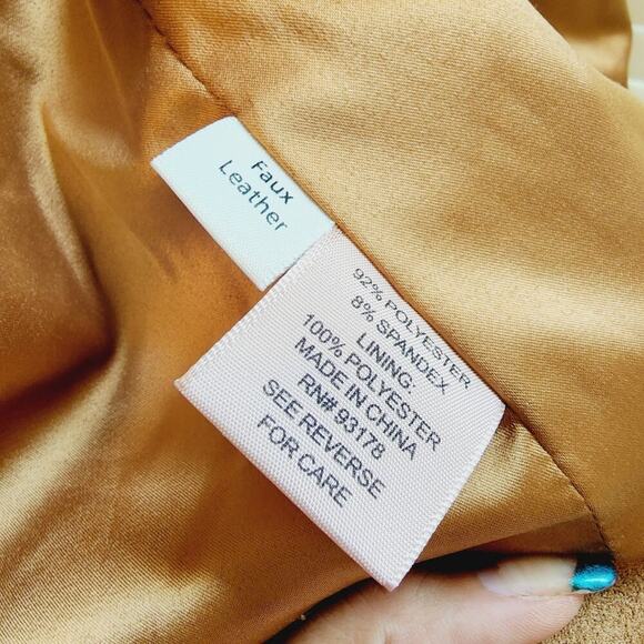 PHILOSOPHY SUEDE FAUX LEATHER LIGHT BROWN JACKET ZIP POCKETS LARGE - Picture 7 of 7